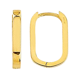 Teca288-Yg Squared Oval Earring