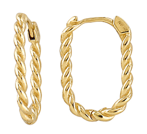 Teca290-Yg Twisted Hoop Oval