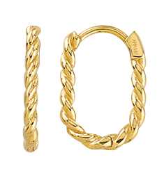 Teca291-Yg Twisted Hoop Oval