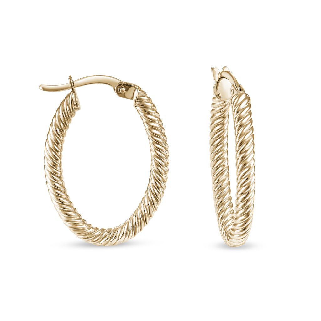 Teca301-Yg Classic Oval Rope Hoop