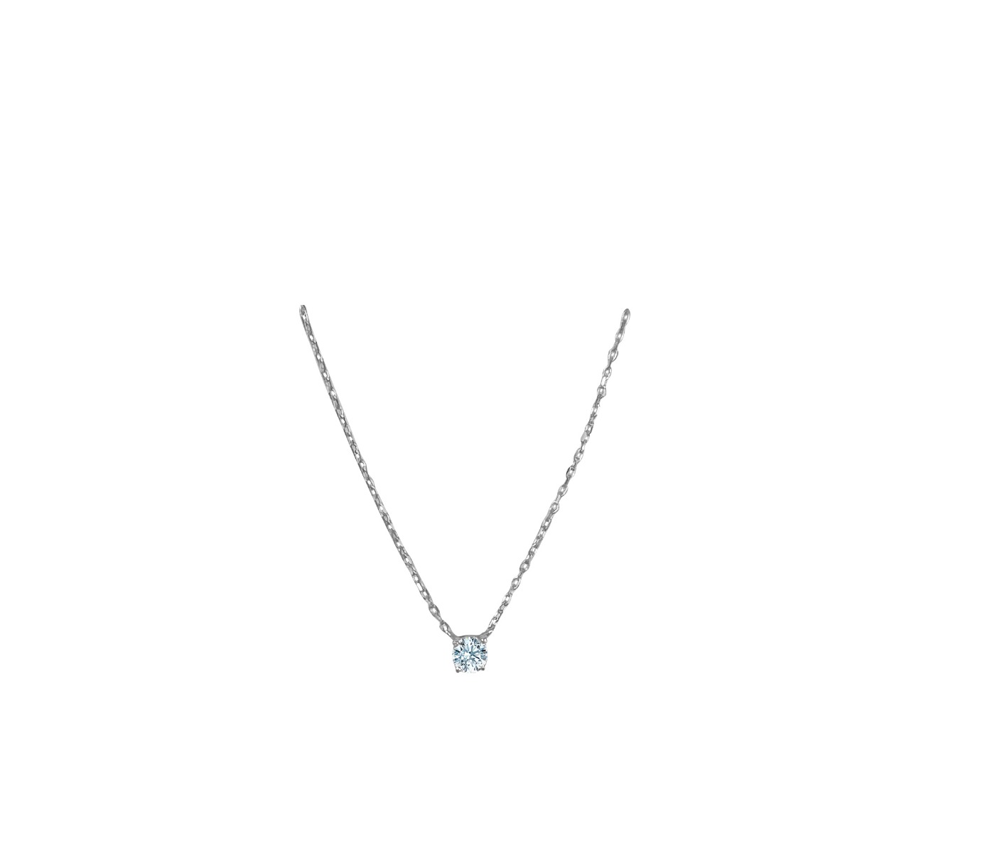 Teca311-Wg 4Mm C.Z Solitare Necklace 17"