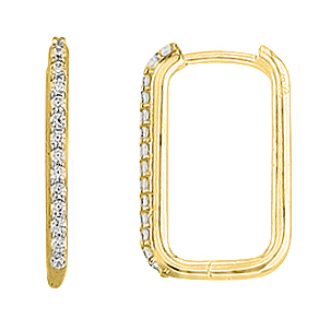 Teca315-Yg Mini Paper Clip Earring With C.Z