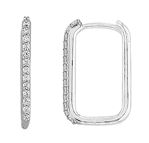 Teca316-Wg Paper Clip Earring With C.Z.