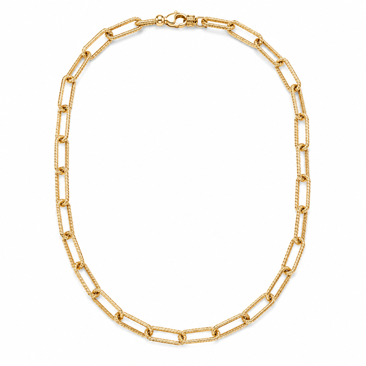Teca325 Yellow Gold Textured Link - 10K - 10k - 7.5"