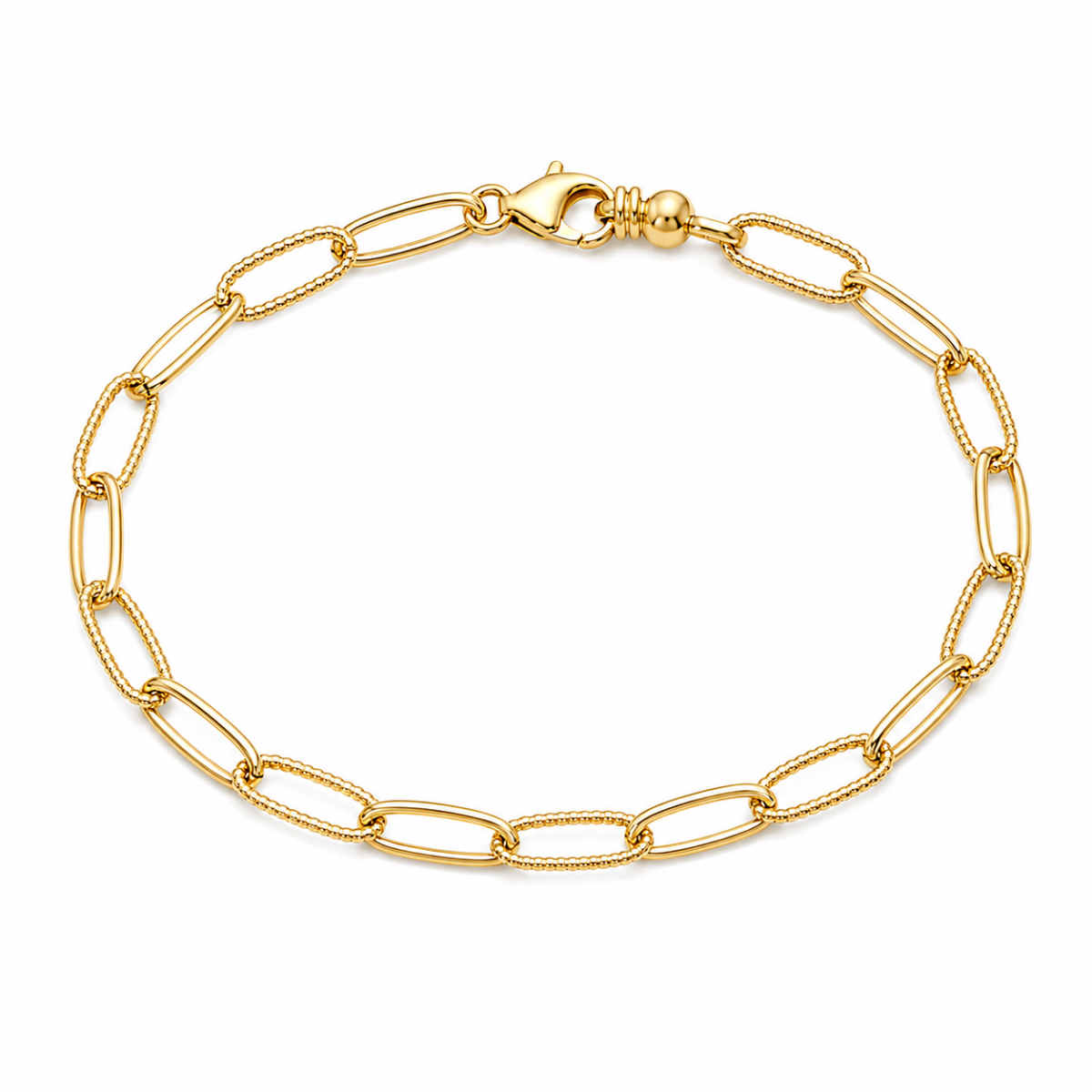 Teca326 10K Yellow Gold Alternating Link - 18"