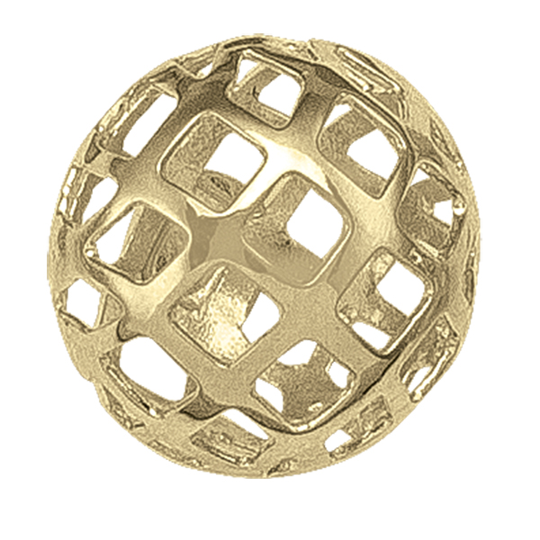 Yellow Gold Filigri Ball Stud Earring