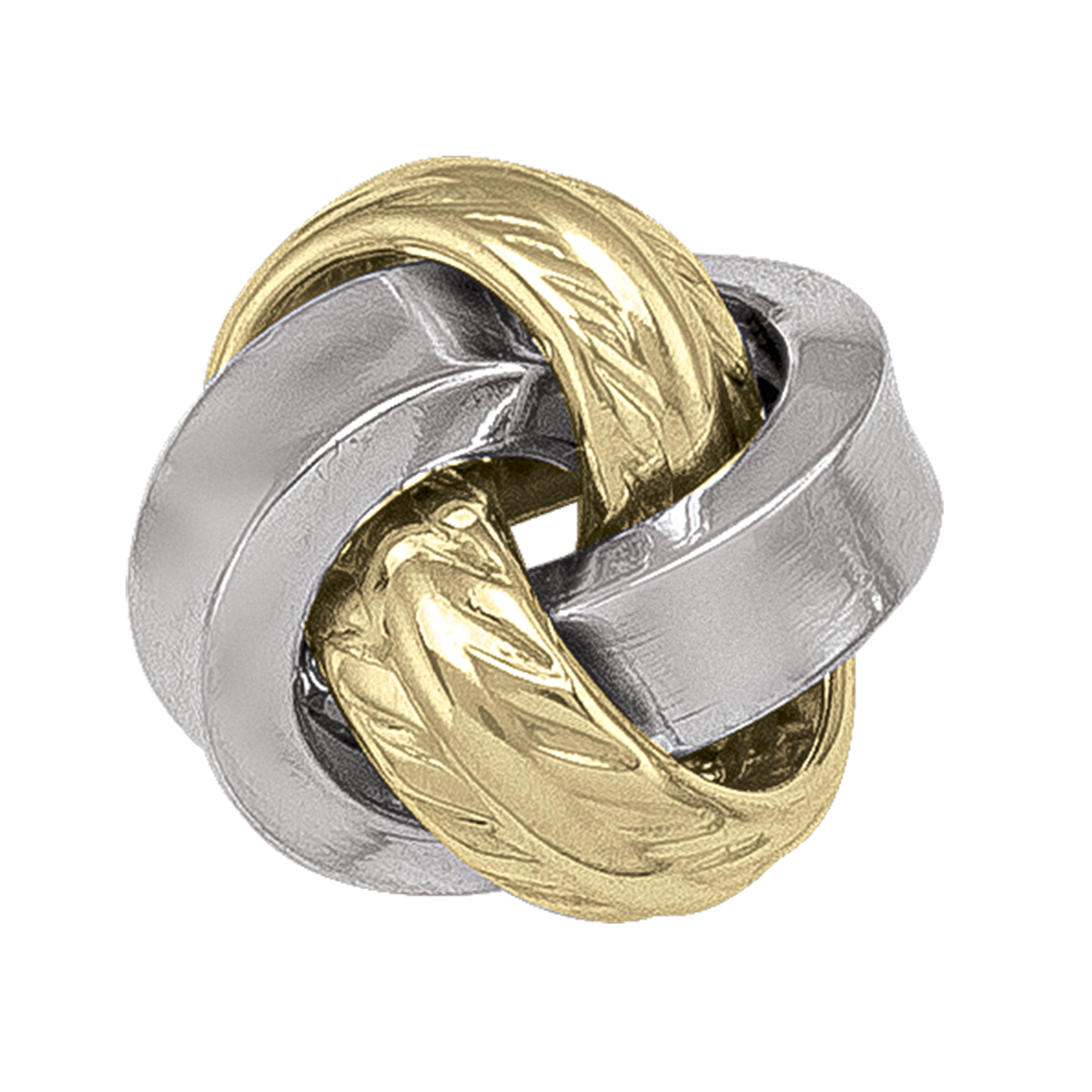 Two Tone Love Knot Stud Earring