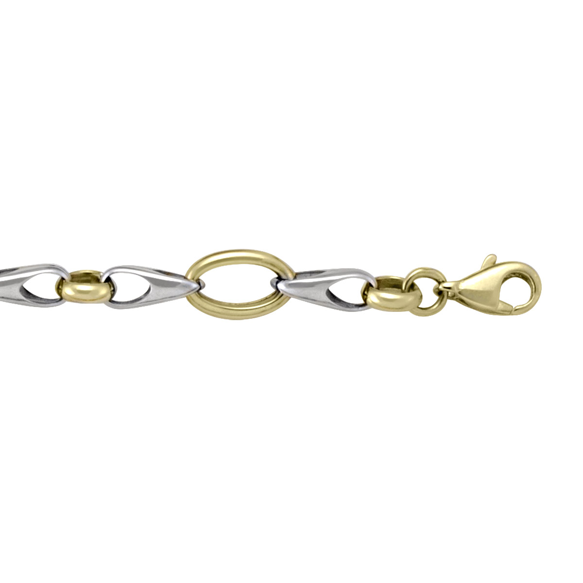 Two Tone Hollow Fancy Link Bracelet