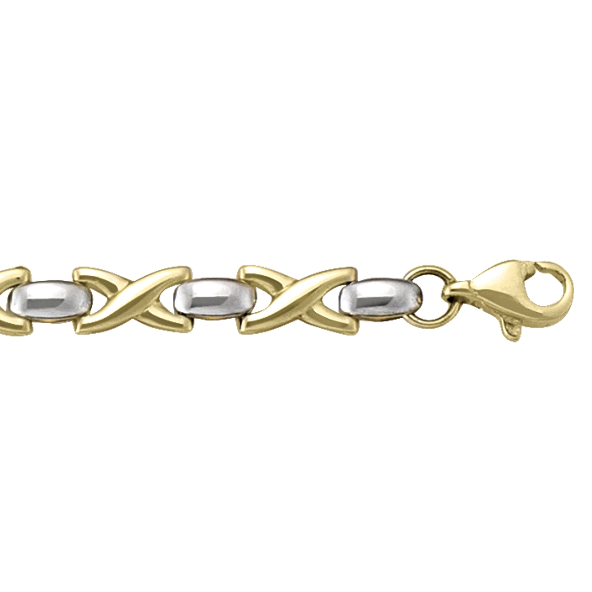 Two Tone Hollow Fancy Link - 10K