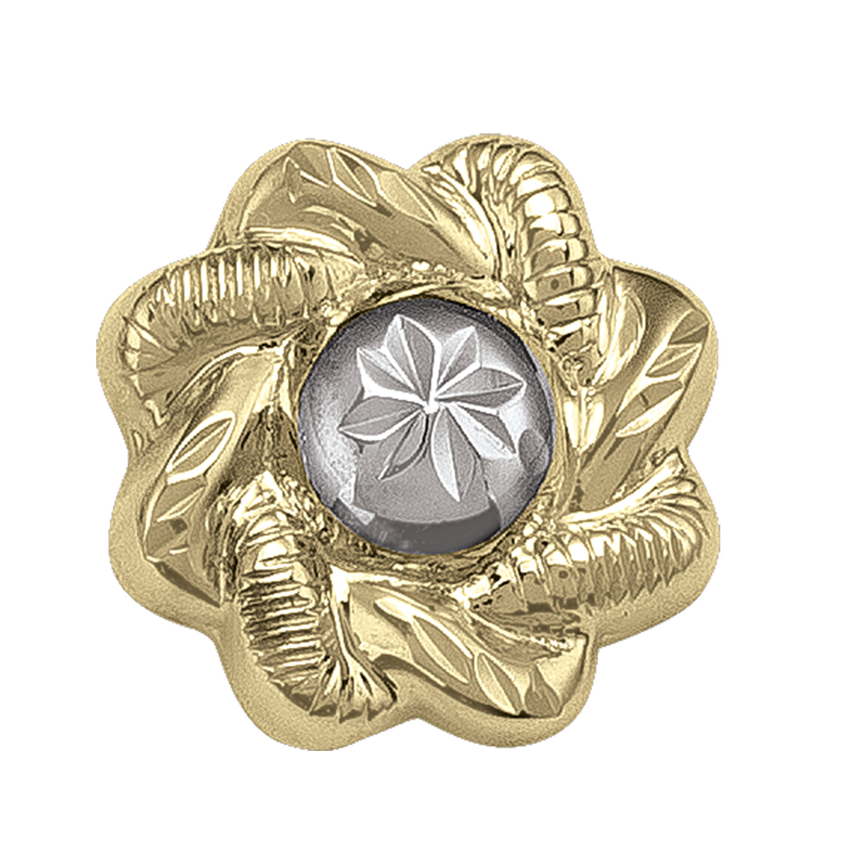 Two Tone Flower Stud Earring