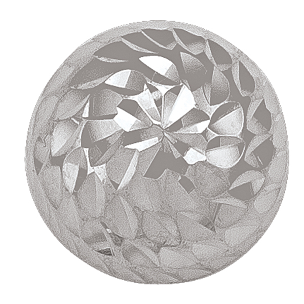 White Gold Half Ball Diamond Cut Stud Earring