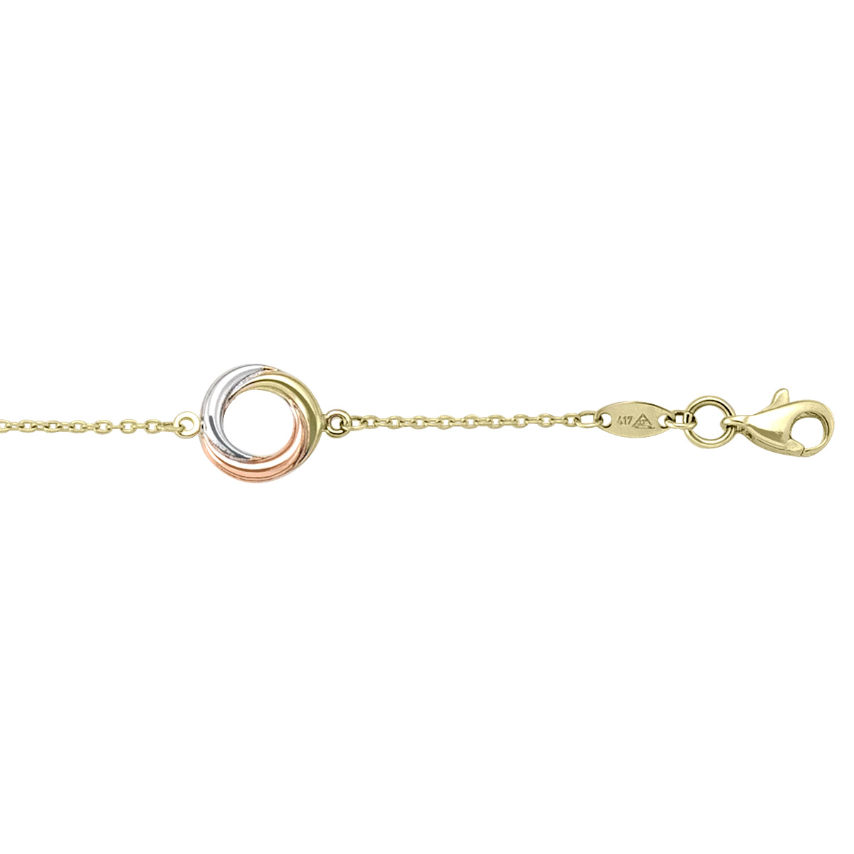 Tri Colour Love Knot Fancy Hollow Link - 10K - 10k - 17"