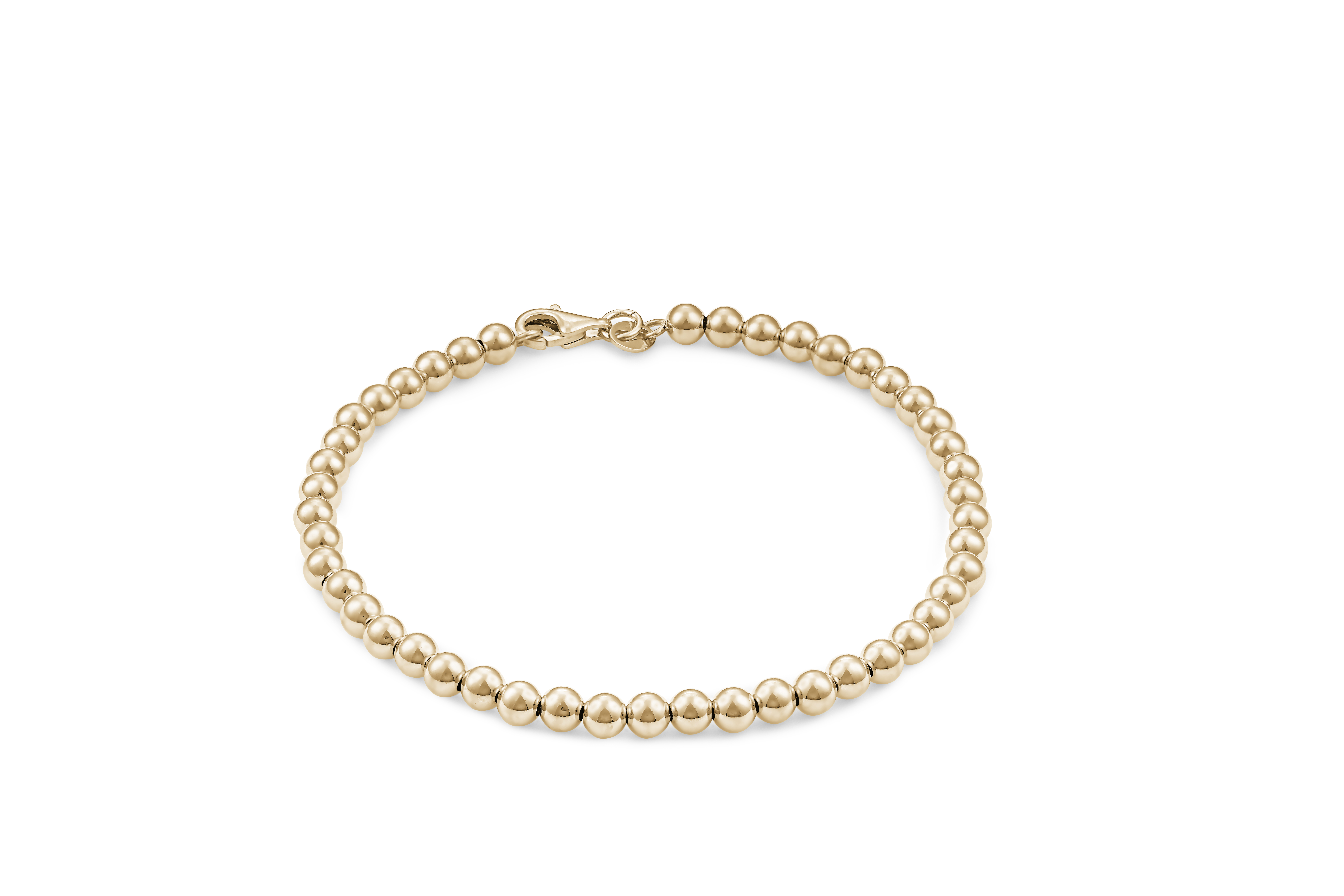 Tq01 4Mm Yellow Gold Ball Bracelet