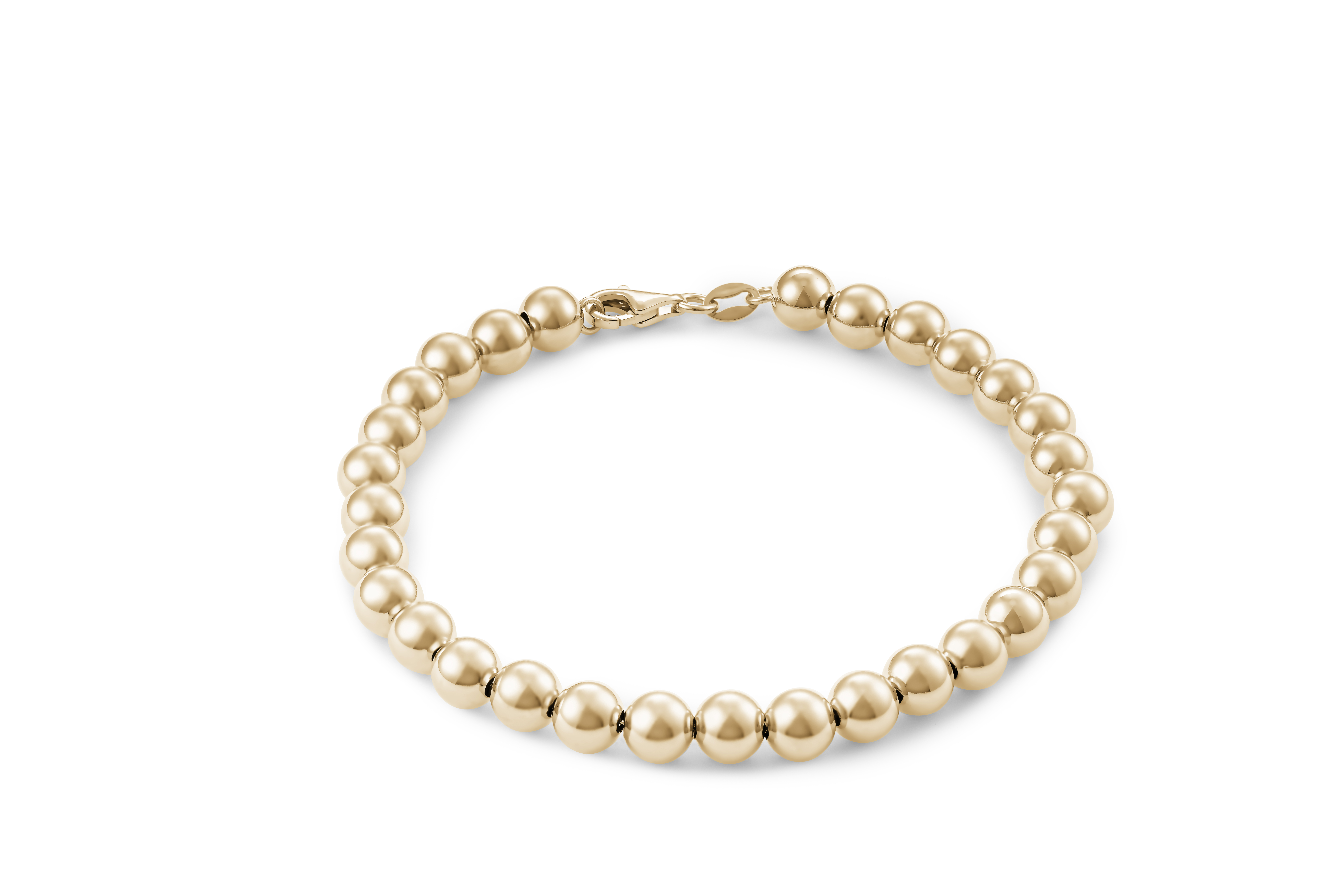Tq03 6Mm Yellow Gold Ball Bracelet