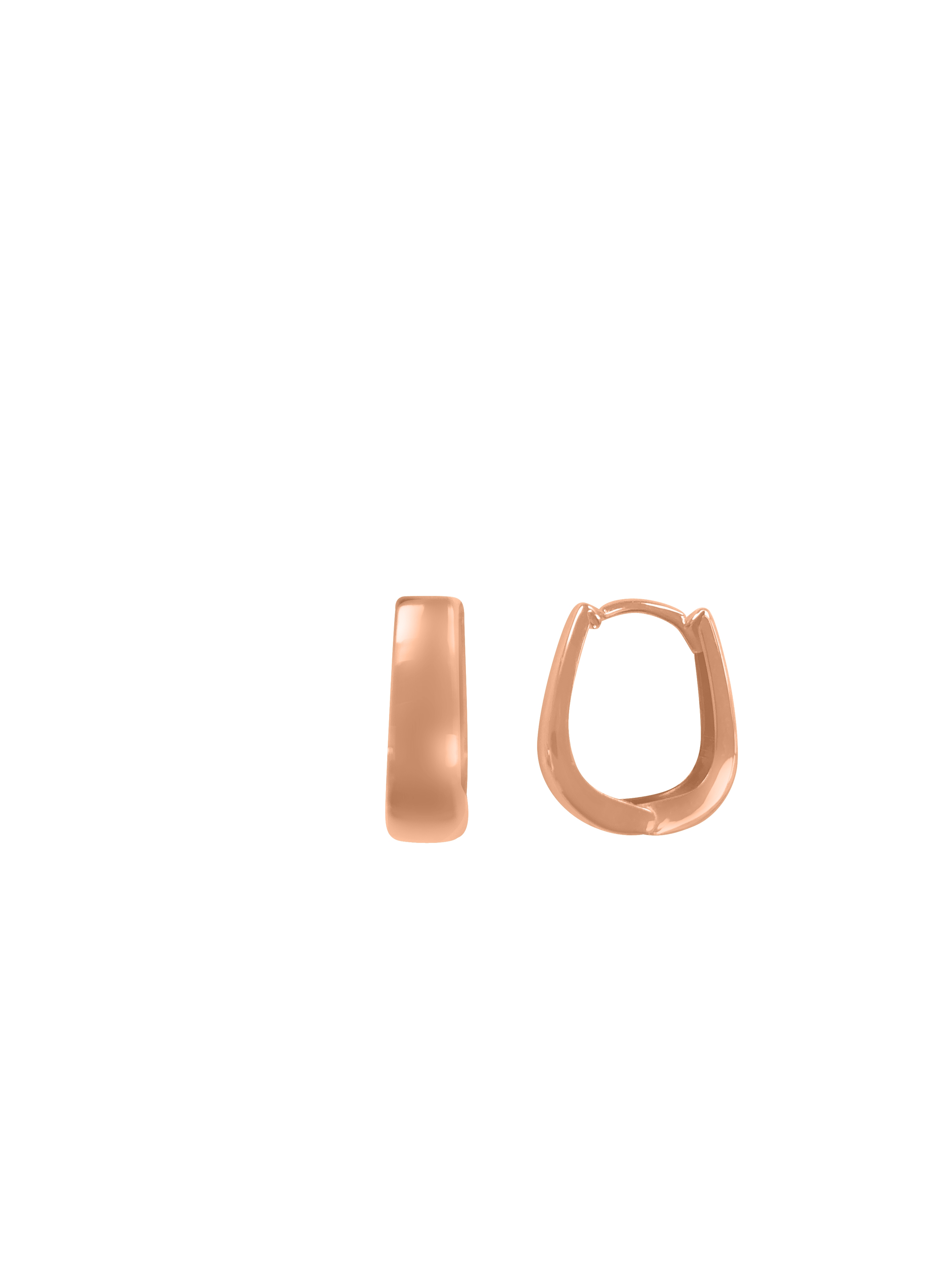Pink Gold Oval Huggie Earring