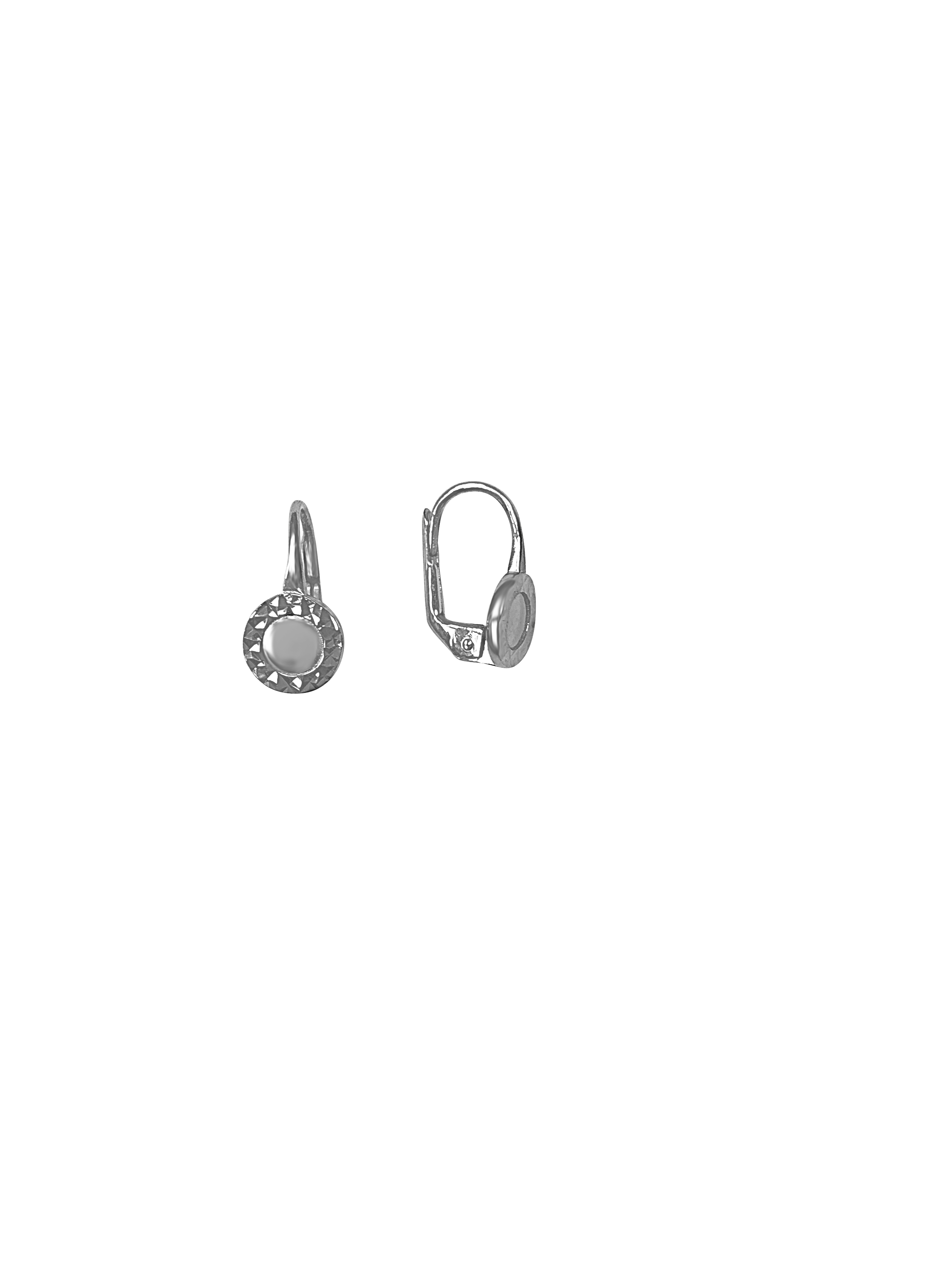 White Gold Circle Drop Earring