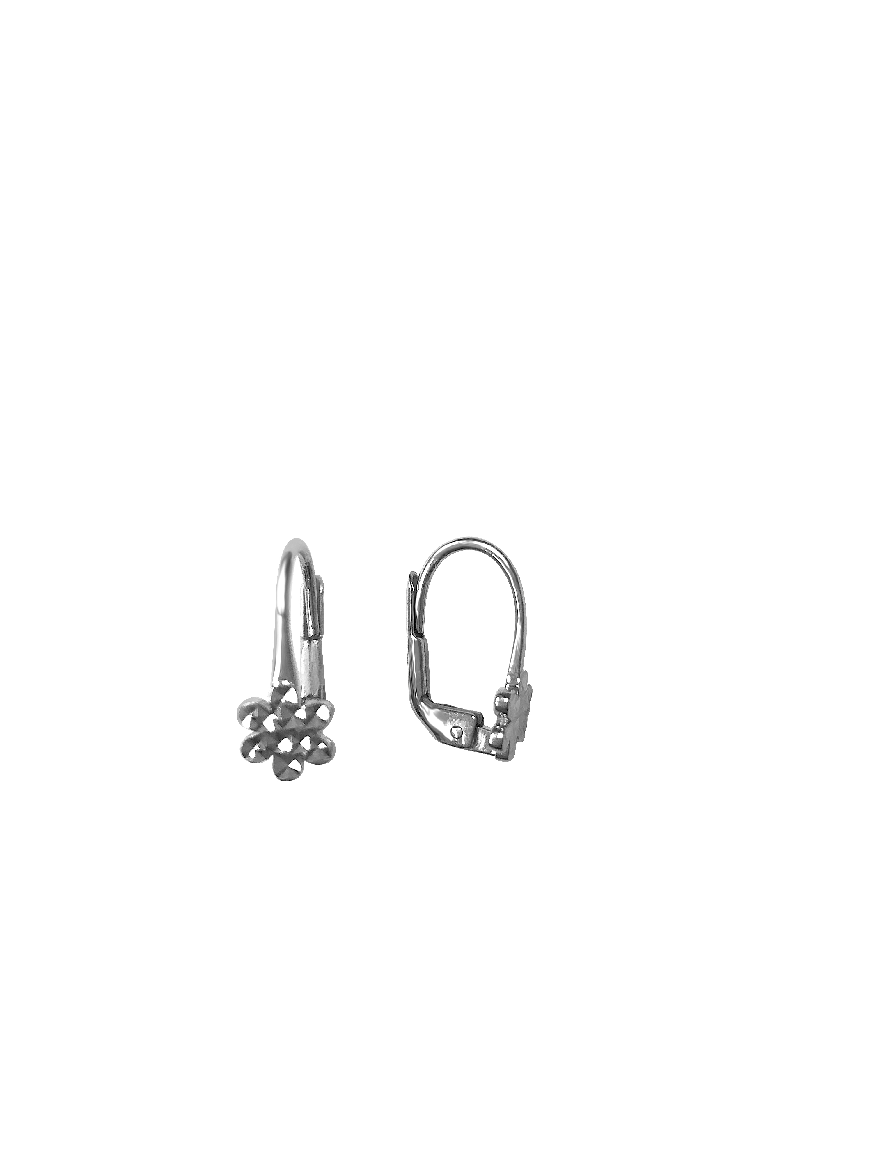 White Gold Flower Drop Earring