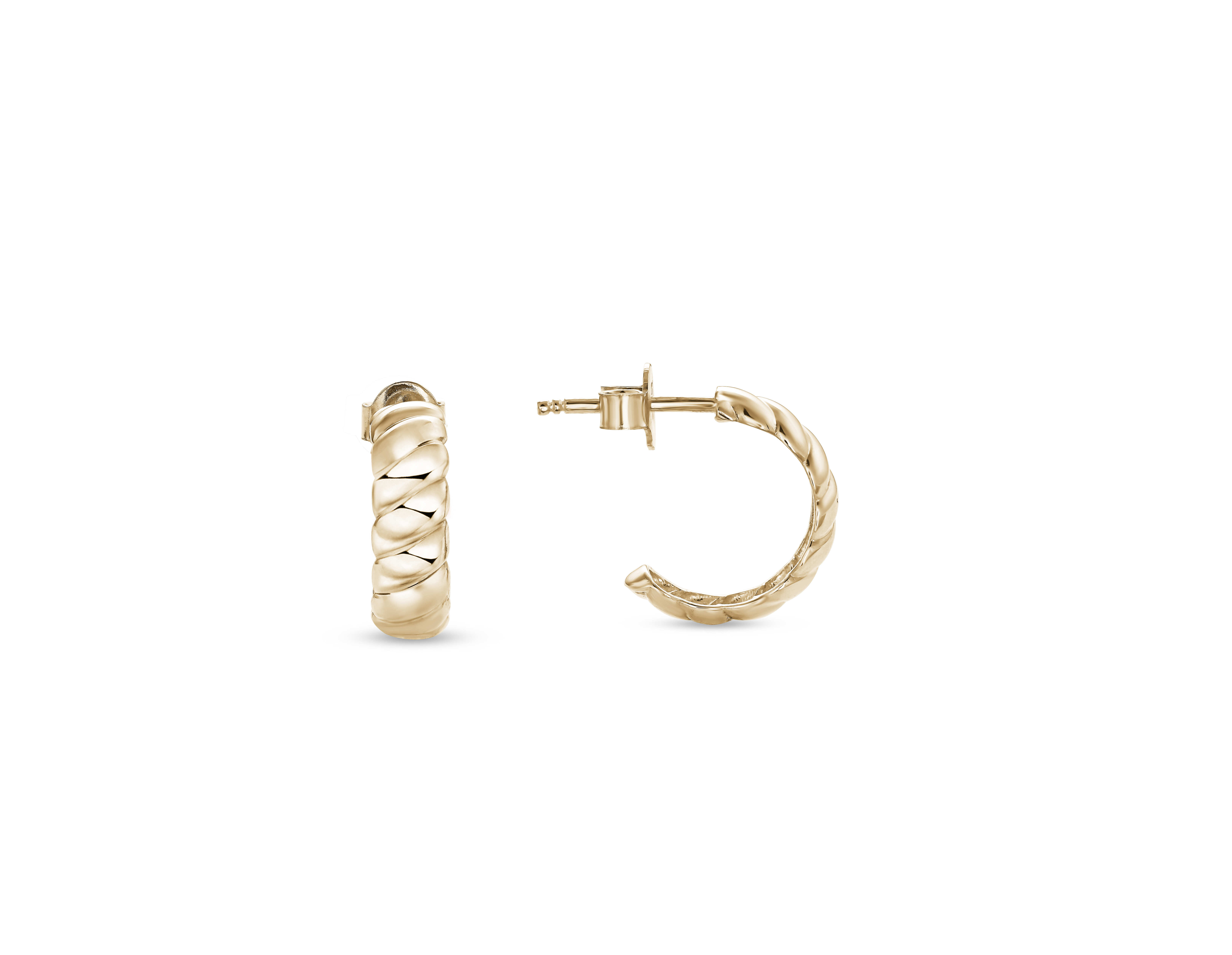 Ts44 Mini Post Back Croissant Hoop Earring