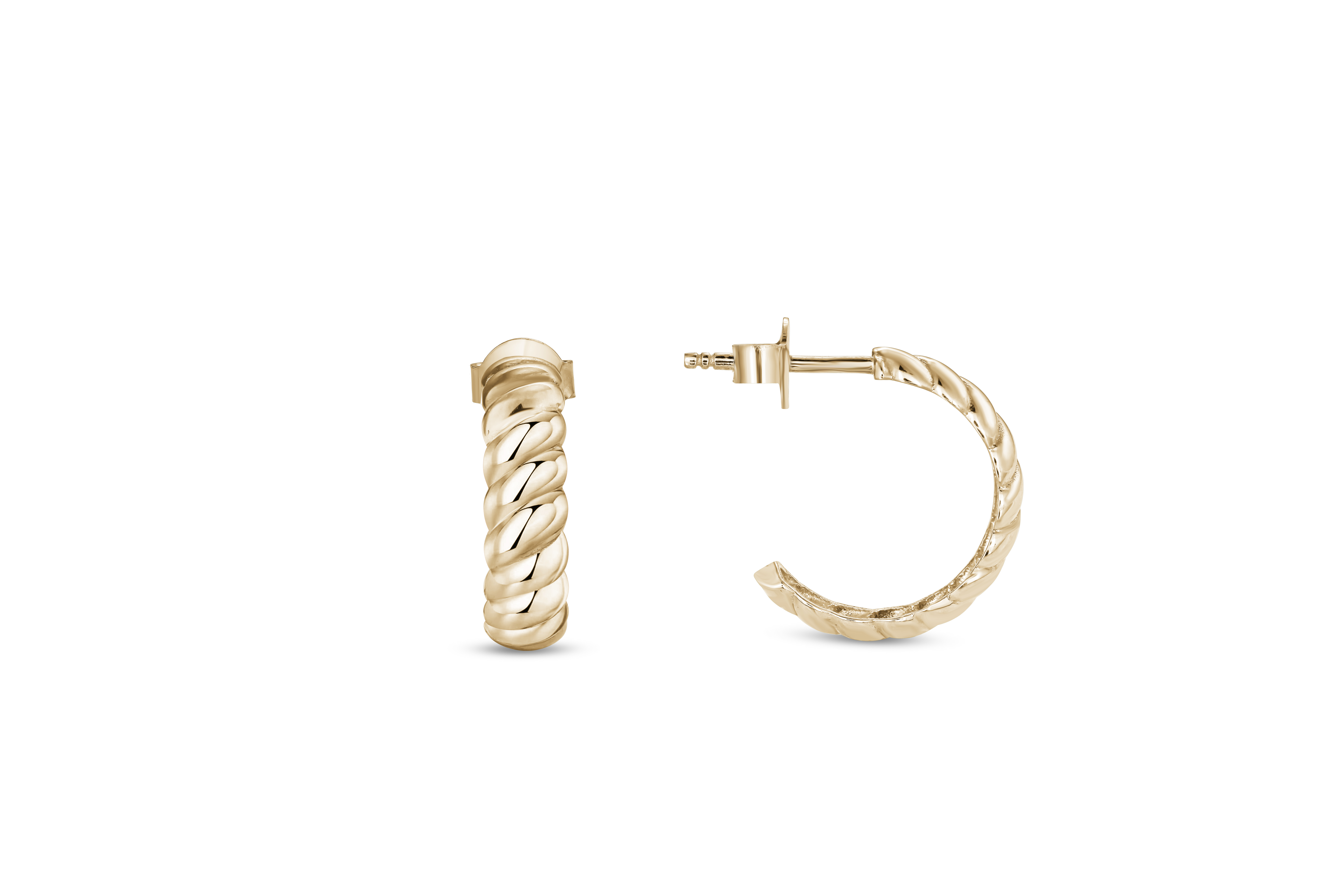 Ts45 Classic Post Back Croissant Hoop Earring