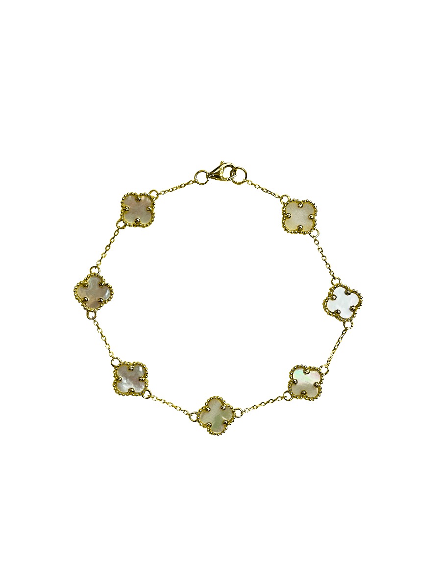 Tsb40-Yg Flower Bracelet Mother Of Pearl