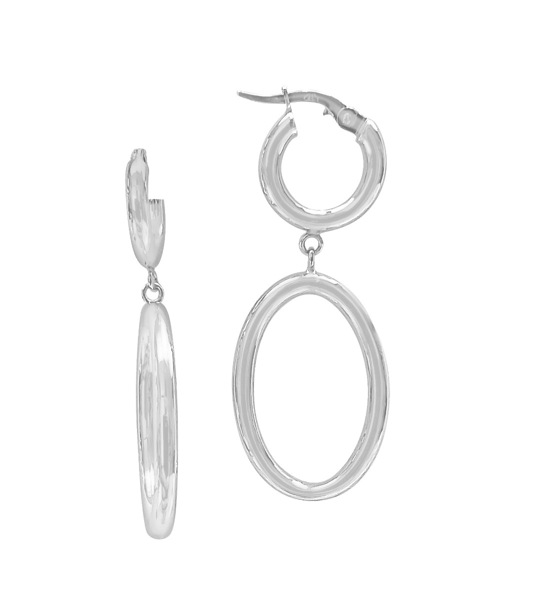 Ttp16-Wg-White Gold Double Loop Drop Earring