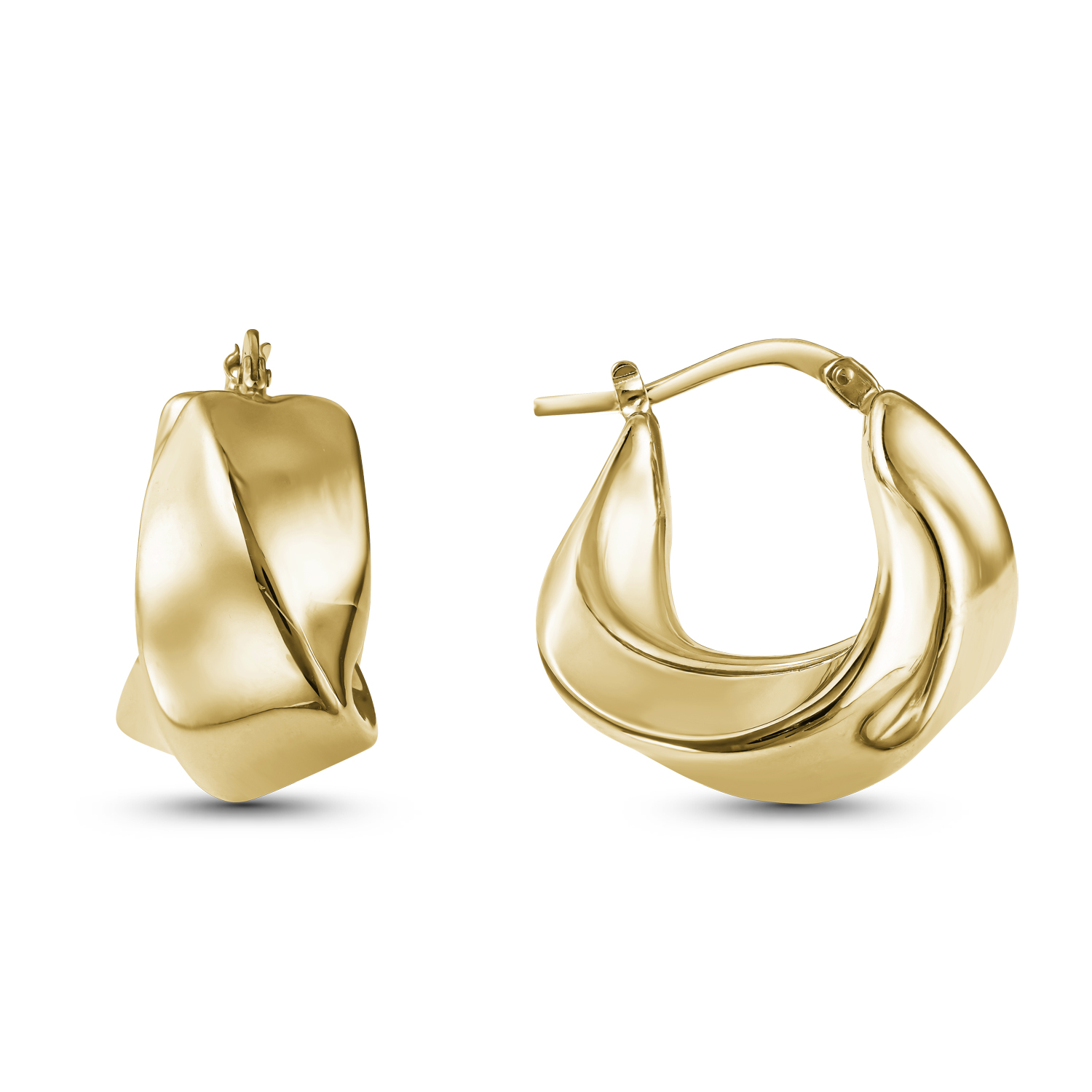 Ttp30 Yellow Gold Electroform Hoop Earring