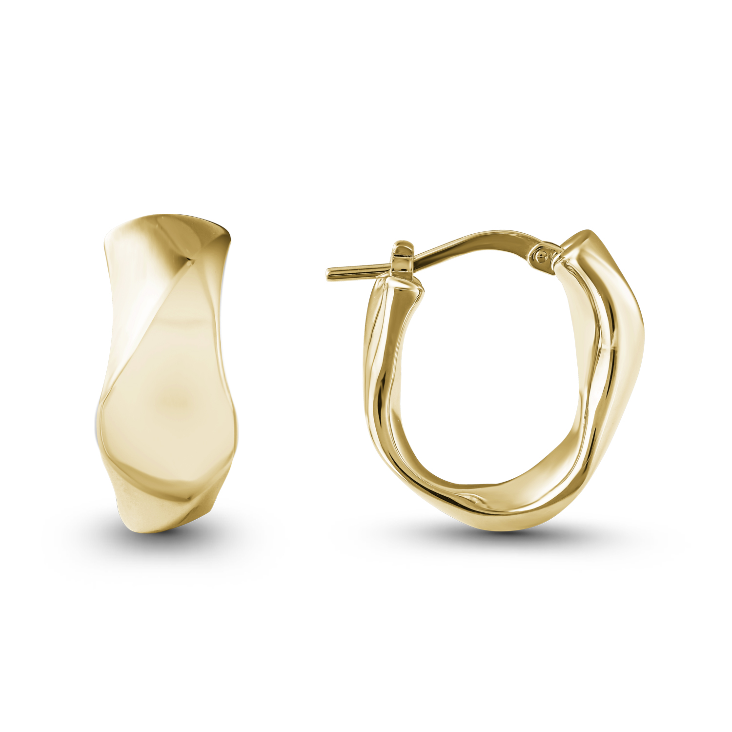 Ttp32 Yellow Gold Electroform Hoop Earring