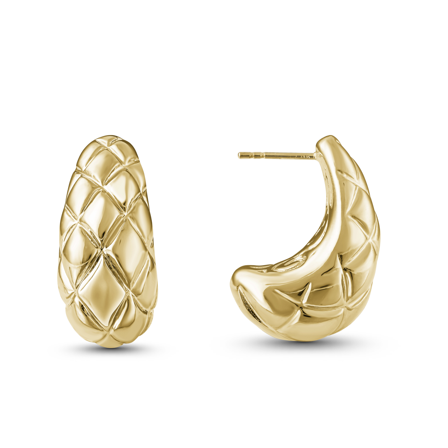 Ttp33 Yellow Gold Electroform Stud Earring