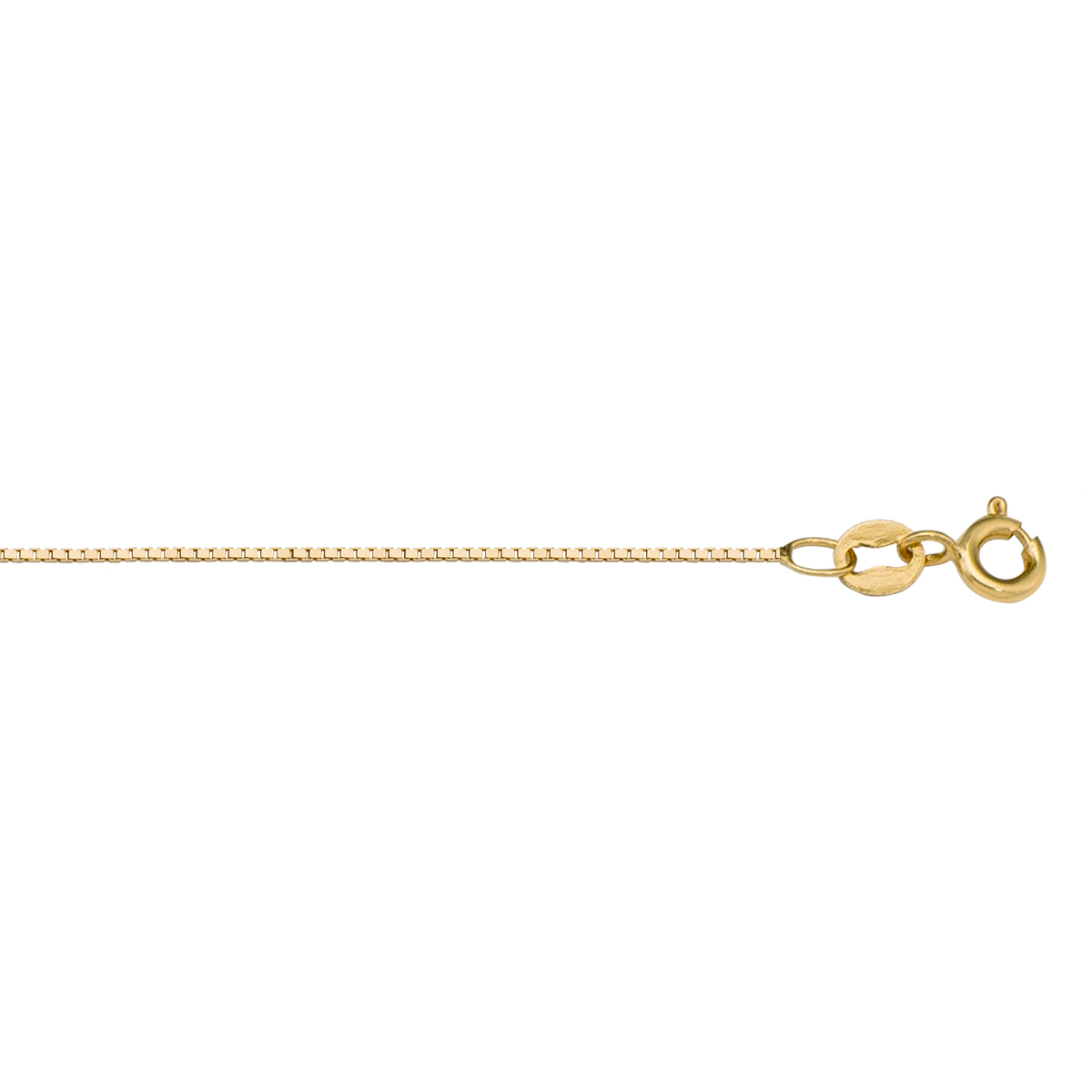 Yellow Gold Lightly Plated Solid Box Link - 10K - 10k - 20"