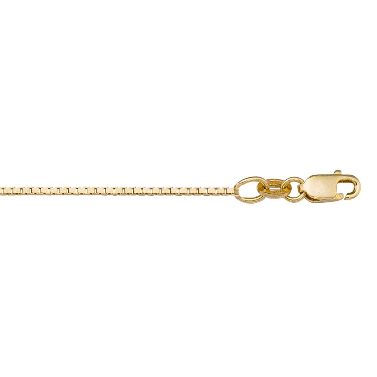 Yellow Gold Lightly Plated Solid Box Link - 10K - 10k - 18"