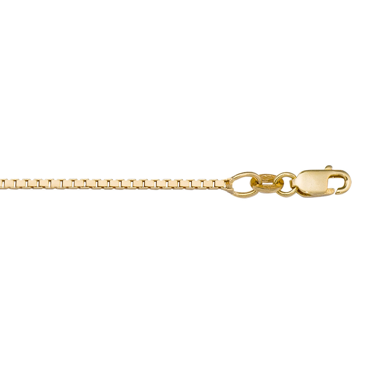 Yellow Gold Lightly Plated Solid Box Link - 10K - 10k - 18"