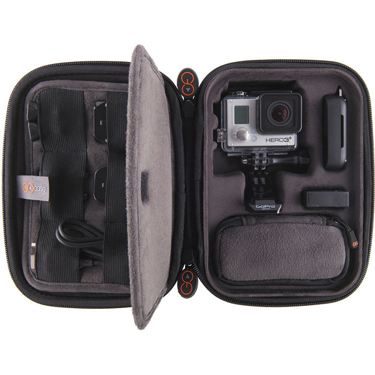 GoCase Hero4 hardshell Action Cam water resistant case with molded insert for GoPro HERO4 waterproof zipper and removable pouch