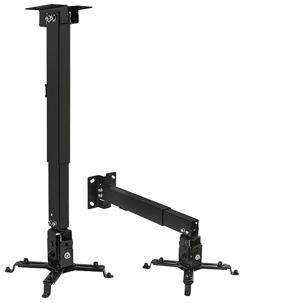 Mount-It! Projector Wall & Ceiling Mount Full Motion Solid Steel Supports 40 lbs Mounts to Ceiling or Wall – Black