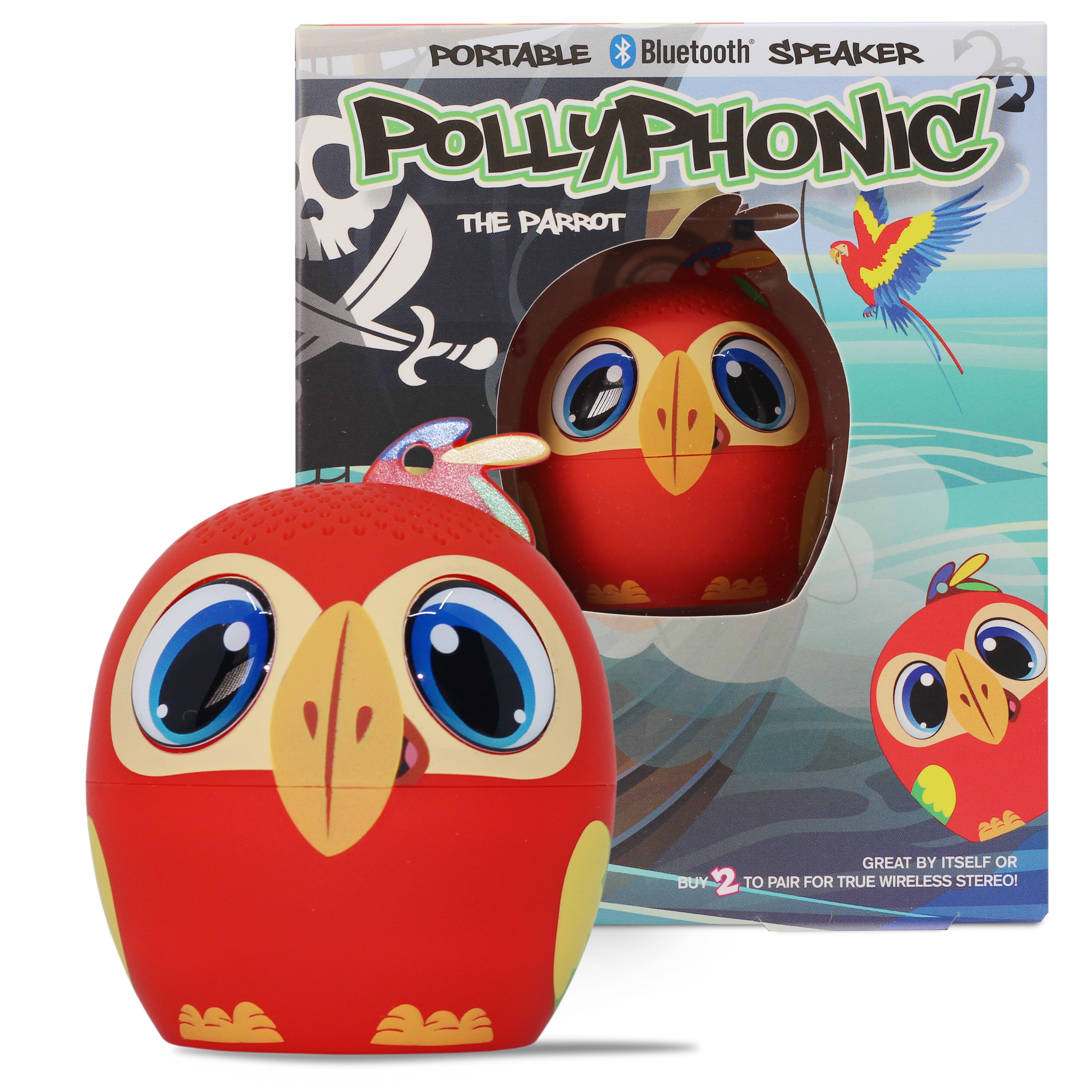 My Audio Pet Speaker Bluetooth Parrot – Pollyphonic  TWS & Lanyard Included 3 Watts Built in Mic Selfie Remote