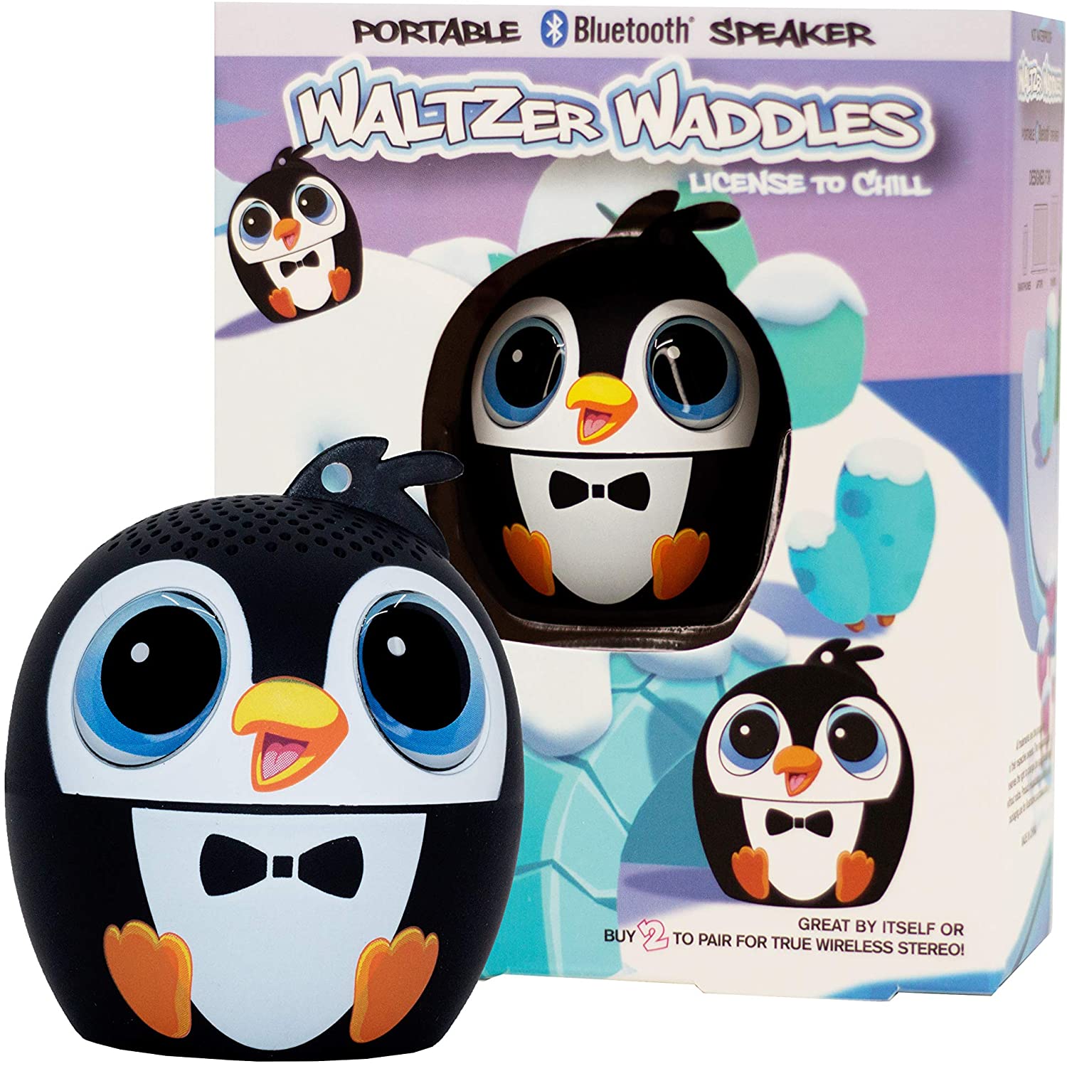 My Audio Pet Speaker Bluetooth Penguin – WALTZer Waddles TWS & Lanyard Included 3 Watts Built in Mic Selfie Remote