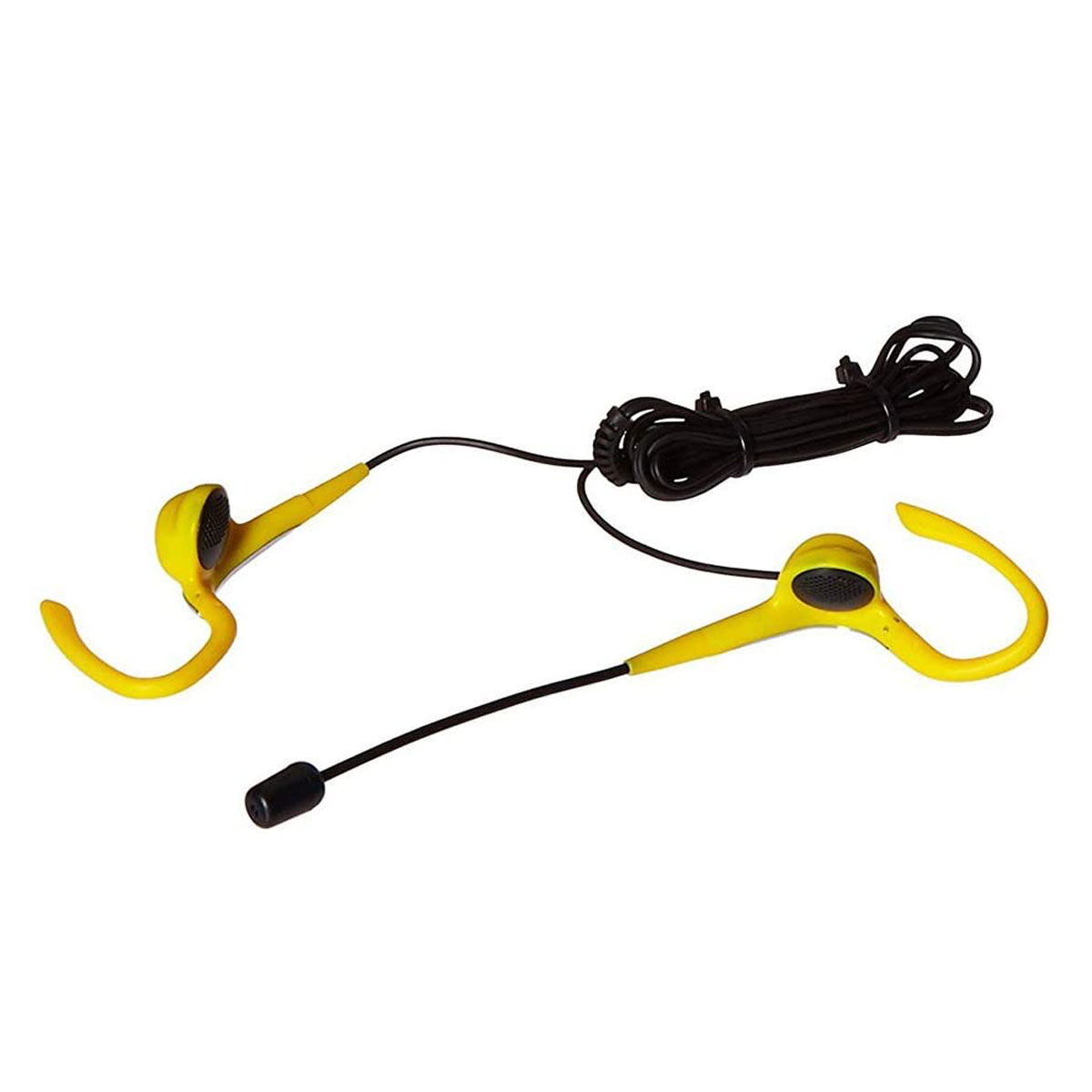 Headset Stereo with Boom Mic – Wrap Around Ear Wired 3.5mm – Yellow & Black Bulk