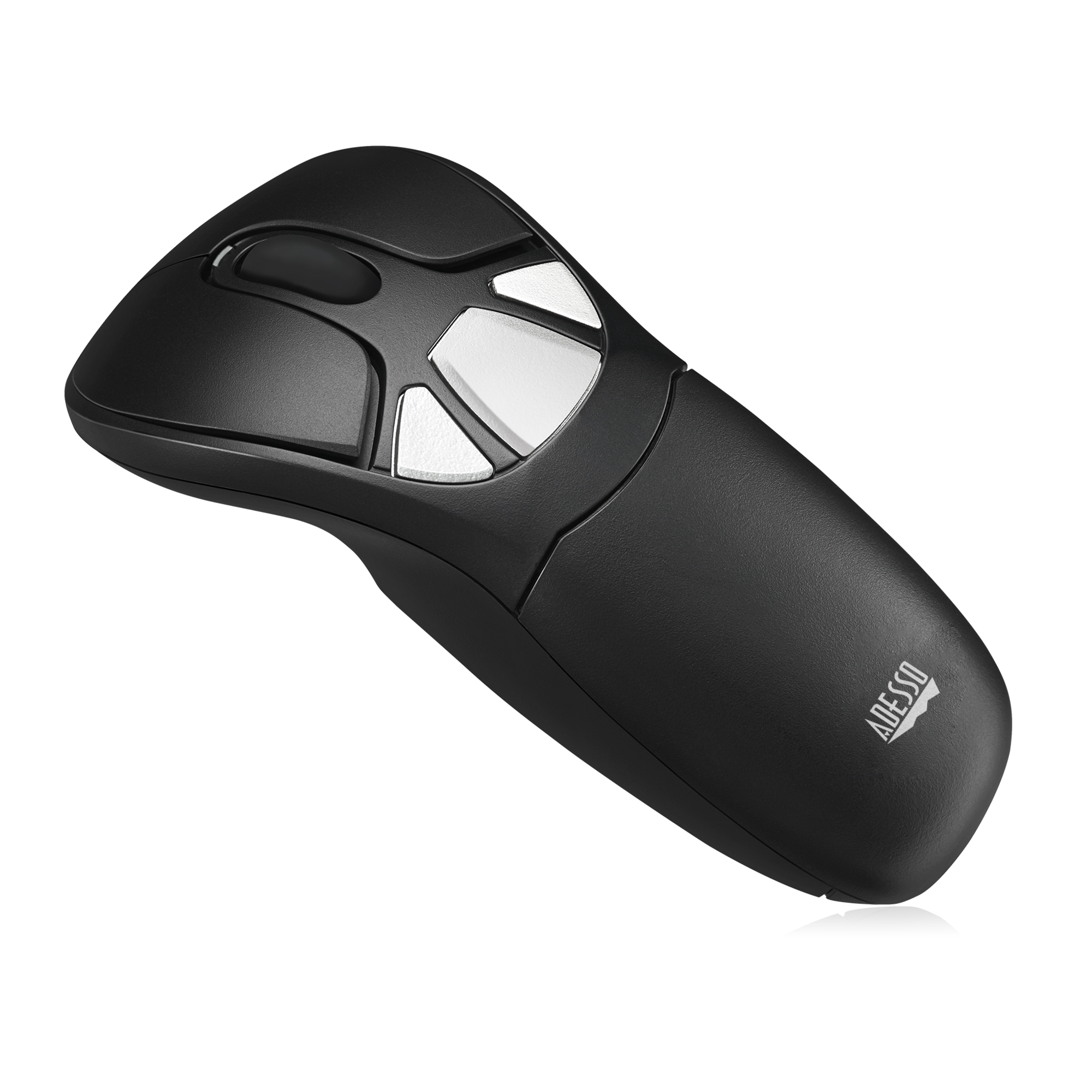 Adesso Air Mouse Wireless iMouse P30 GO Plus USB 2.4Ghz Dongle with MotionTools 3 Software Mouse/Wireless Presenter with Charging Cradle PC/Mac - Black
