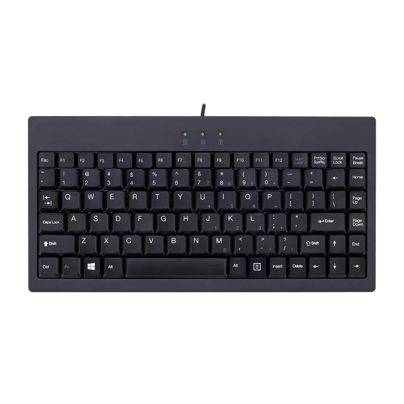 Adesso Keyboard Wired Mini Less than 12in Wide with PS/2 Adapter PC/Mac - Black