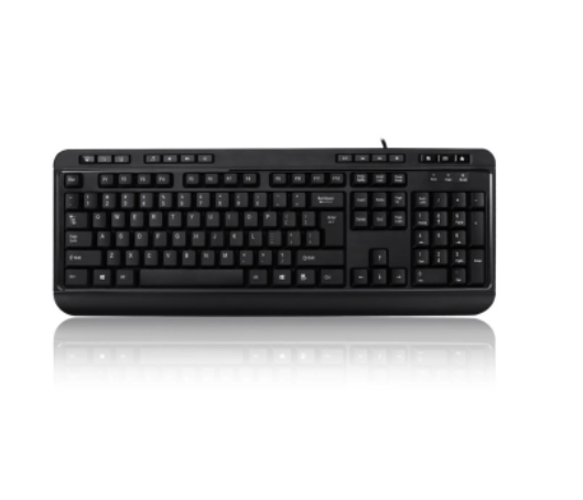 Adesso Keyboard Wired Multimedia with 3 Port USB Hub PC/Mac - Black
