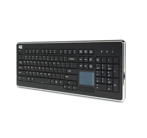 Adesso Keyboard Wired with Touchpad SlimTouch with Metallic Accent – Black