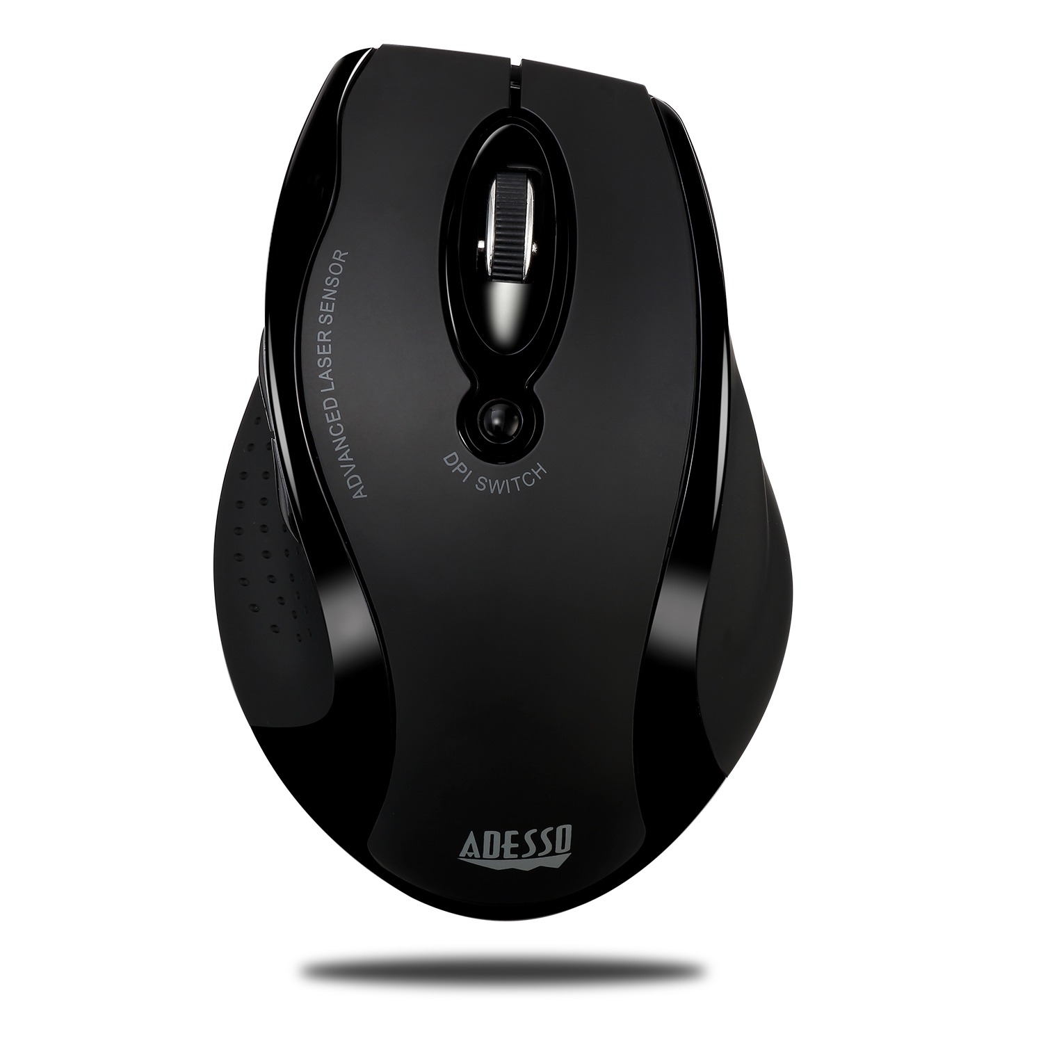 Adesso Mouse Laser Wireless Ergonomic G25 6 Button up to 1600dpi PC/Mac - Black