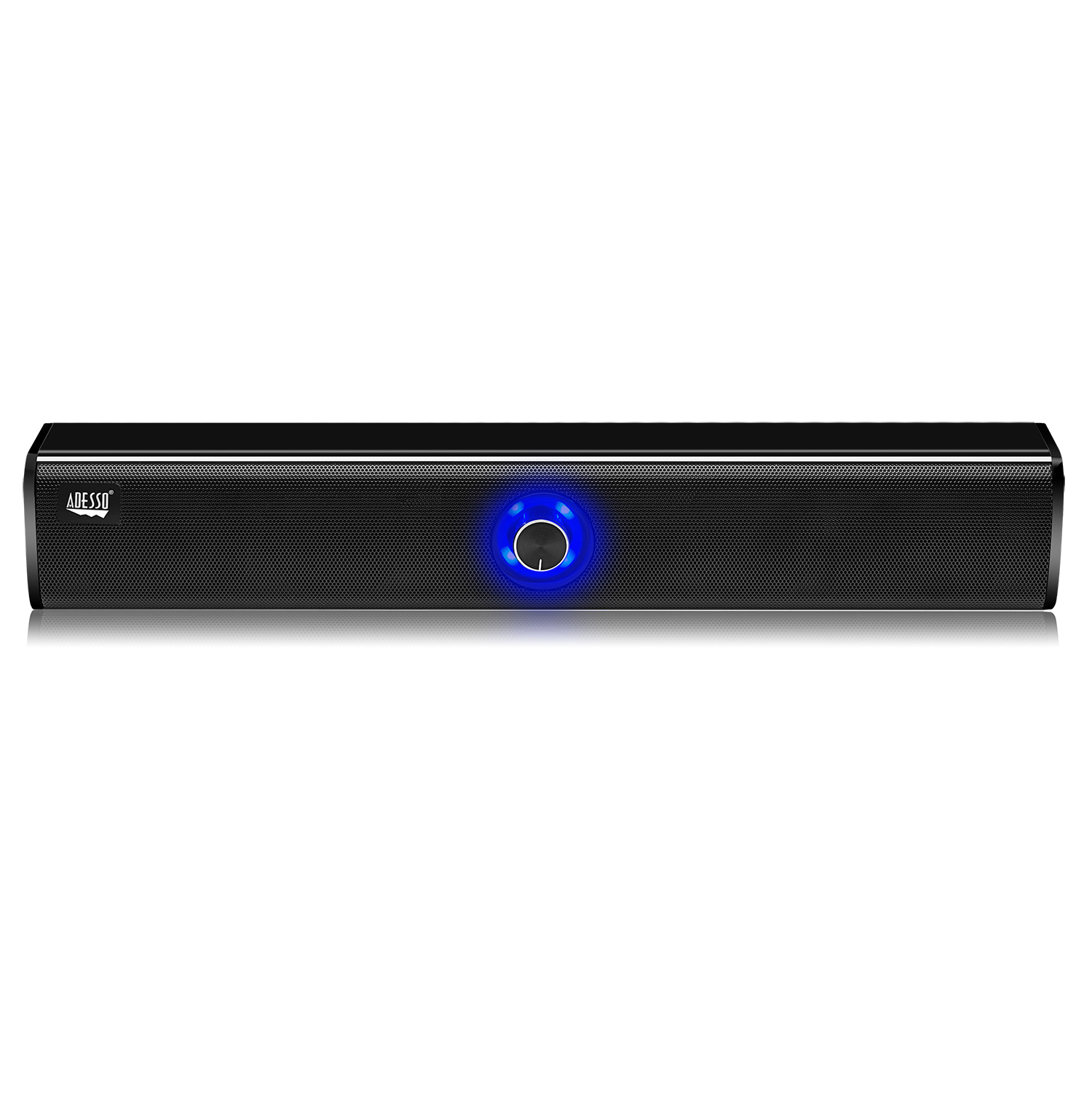 Adesso Speaker Sound Bar 10W x 2 Bluetooth 5.0 6hr Playtime High Output Power Aux input and Aux Cable Included - Black