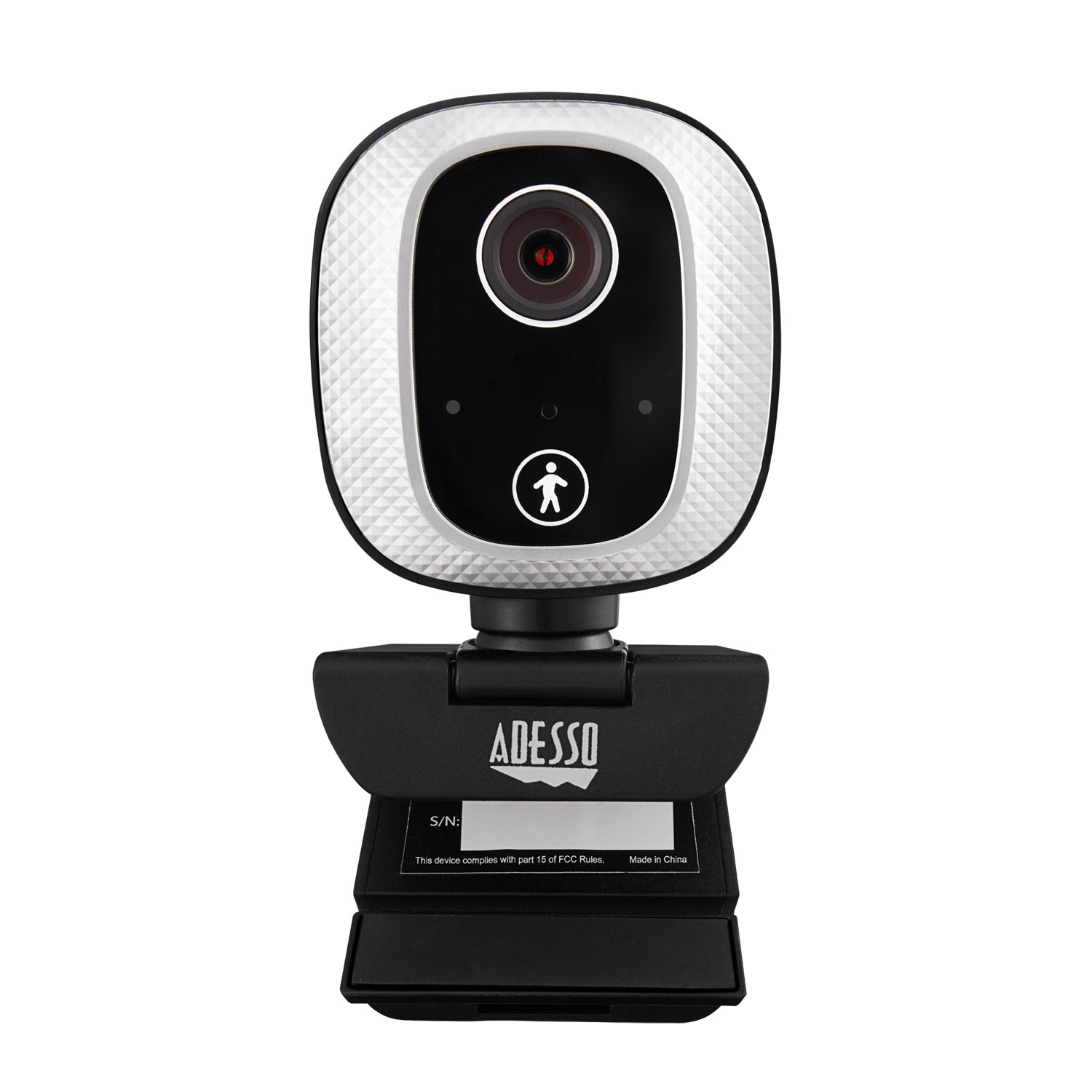 Adesso Webcam 1080p CyberTrack M1 2.1MP Dual Mics Fixed Focus with Noise Cancelling 305 Degree Motion Tripod Mountable  - Black