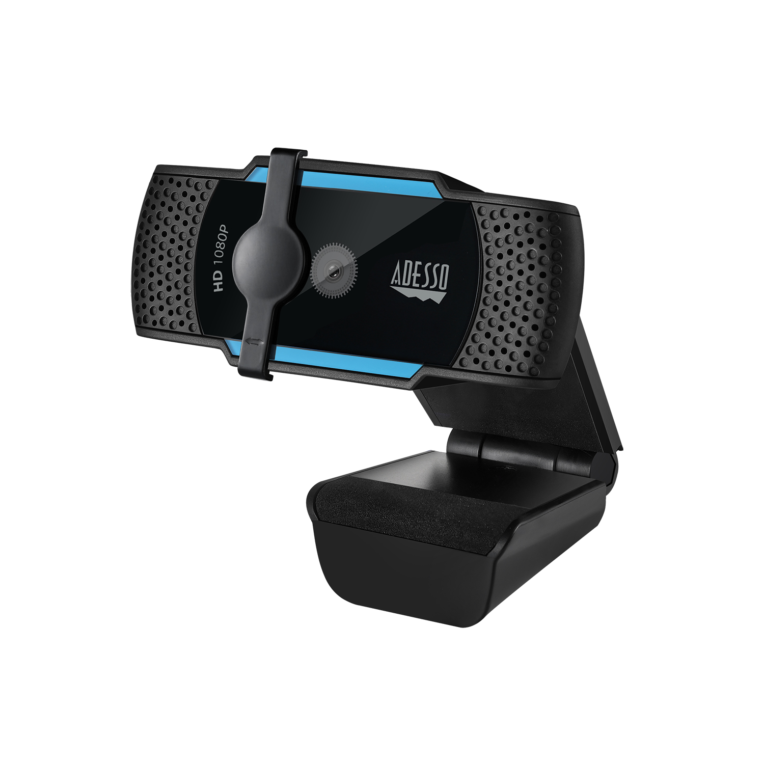 Adesso Webcam 1080p CyberTrack H5 2.1MP Dual Mics Noise Cancelling Tripod Mountable Shutter Cover - Black