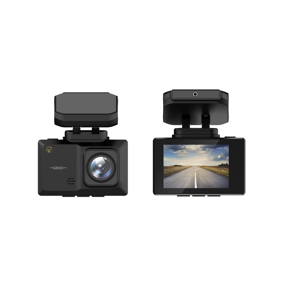 GekoGear Dashcam – Orbit 951 Dual Front (1080p) & Rear (1080p) Cams HD OBD II Power Cable G-Sensor 32GB MicroSD Included (support up to 64GB) – Black