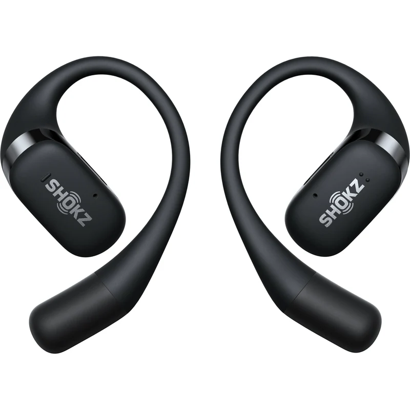 Shokz OpenFit 2+ BLACK Open-Ear True Wireless Earbuds Dual microphones with advanced noise-canceling-Dolby Audio-Ni-Ti alloy-Dust, Sweat and Water Resistant IP55