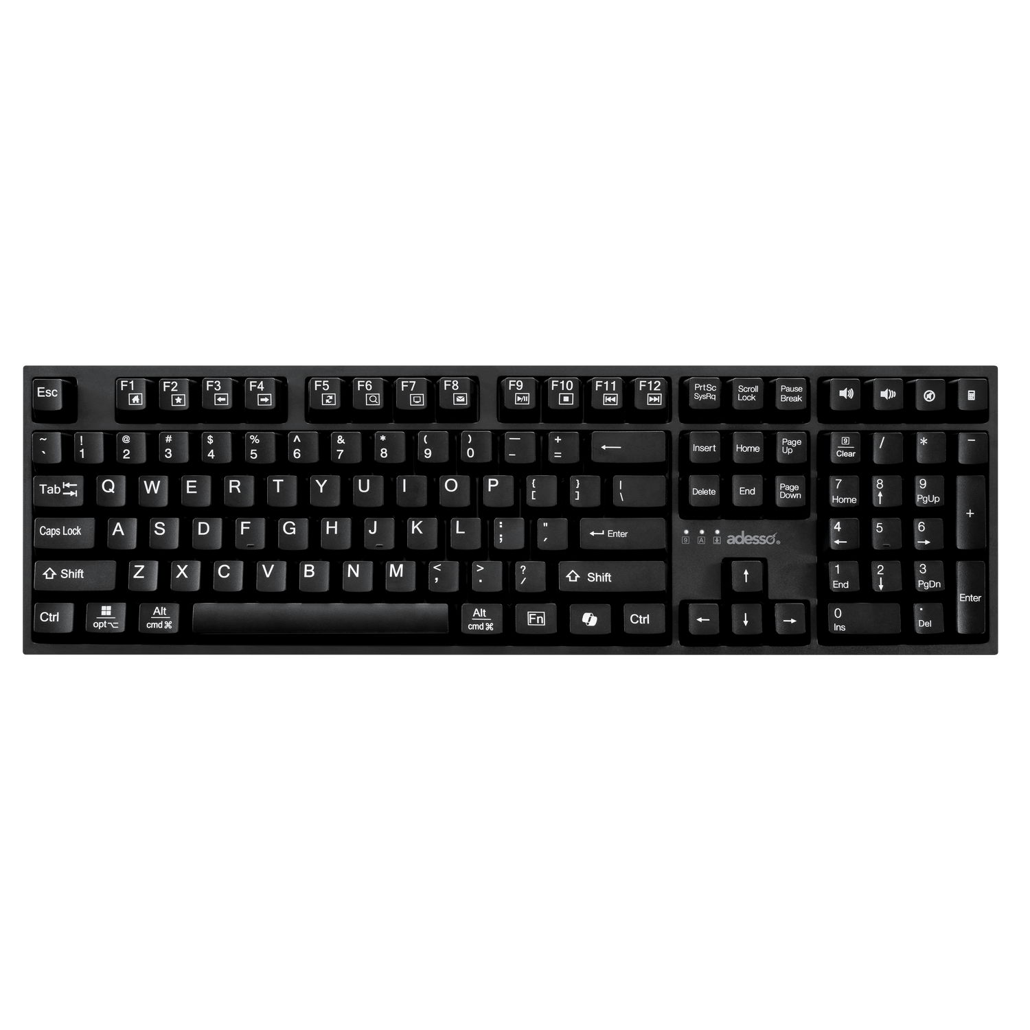 Adesso Multi OS 2X Large Print Desktop Mechanical keyboard with Copilot key