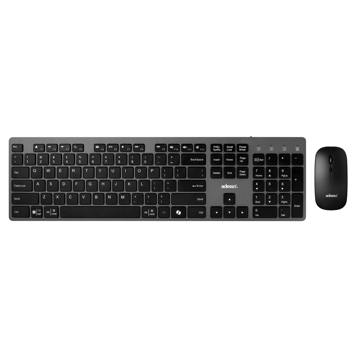 Adesso Multi OS Wireless Scissor Switch desktop Copilot keyboard and mouse  Combo