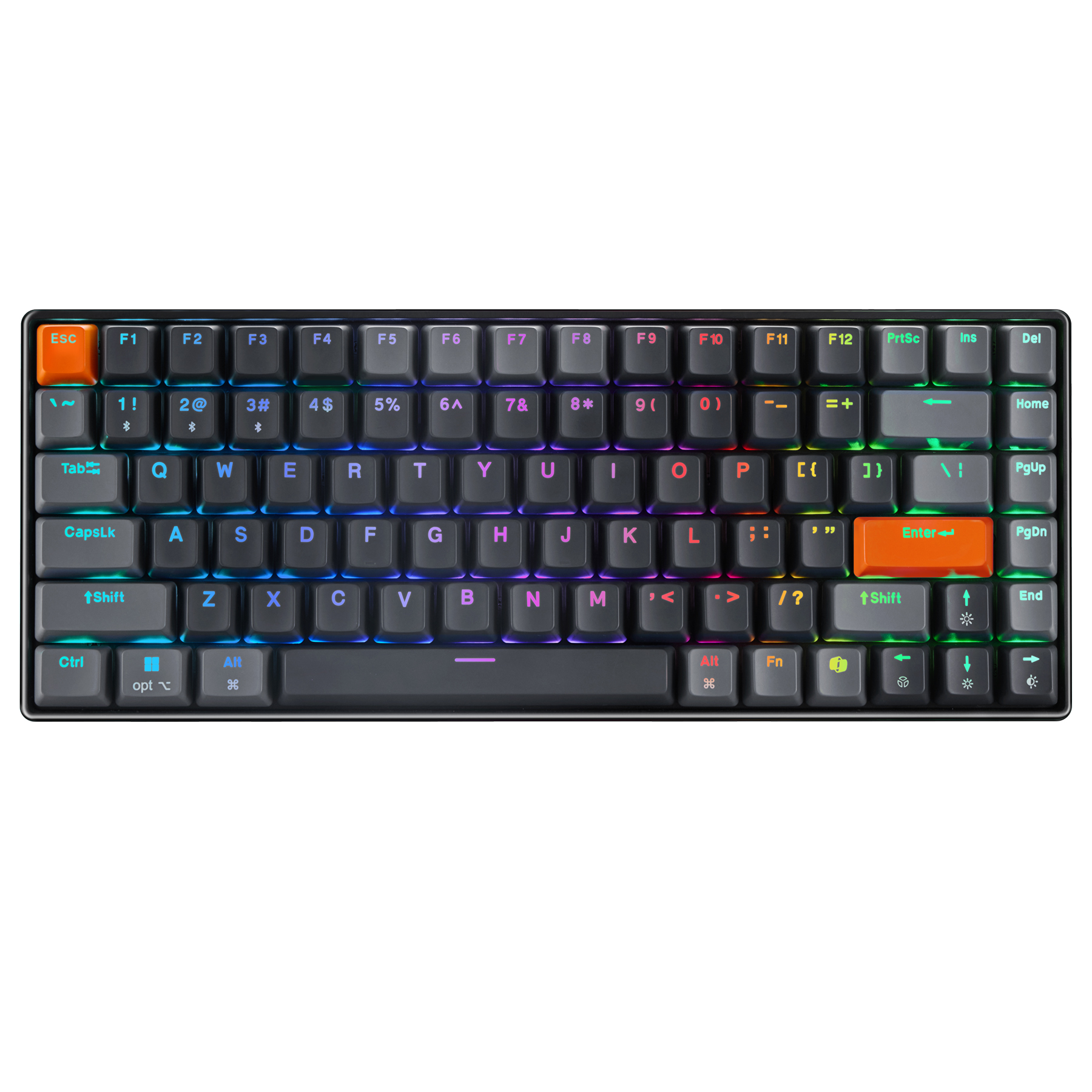 Adesso Wired/Wireless/Bluetooth Multi-OS Illuminated QMK VIA Mechanical Mini Keyboard With CoPilot AI Hotkey (Red Switch)