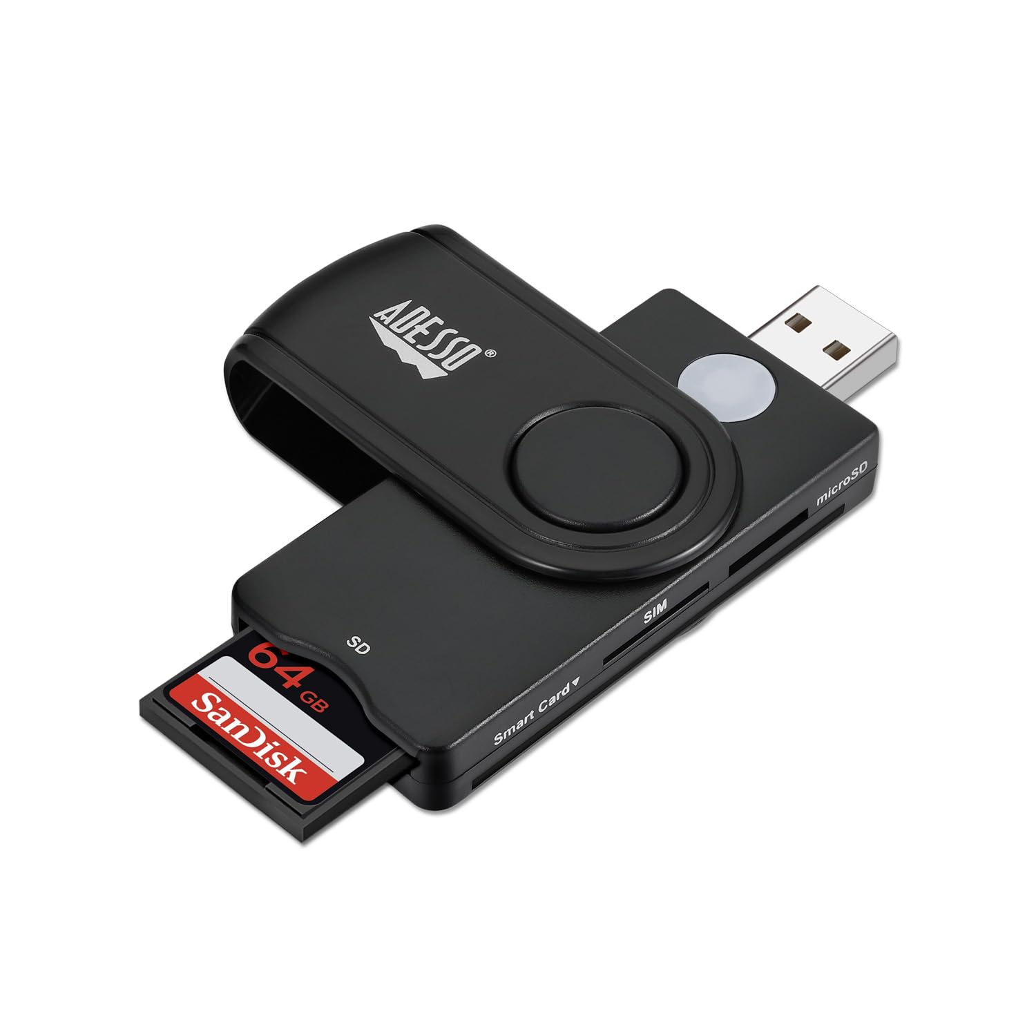 Adesso TAA Smart Carder Reader with SD slot (TAA Compliant)
